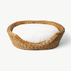 Luxury Double Rattan Dog Basket & Mattress Set